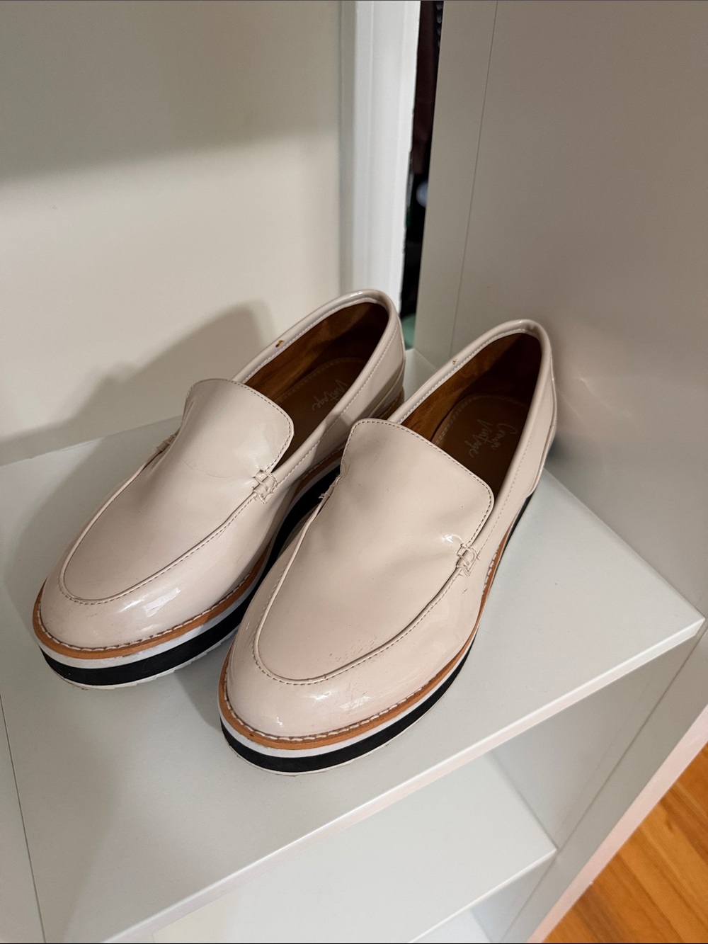 Women’s Patent Leather Cream Loafers